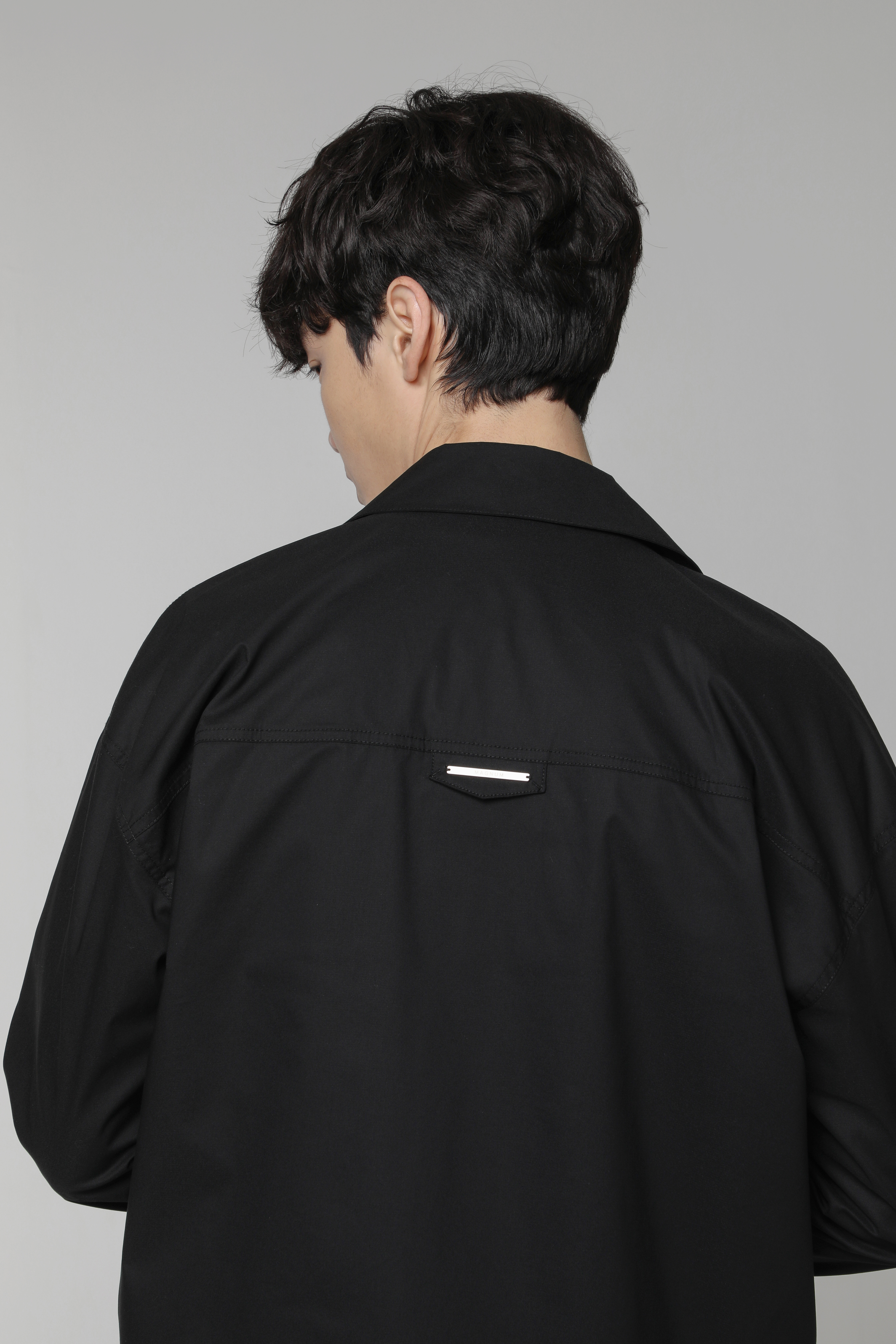 [본] 원포켓 지퍼디테일 데님 셔츠자켓 블랙