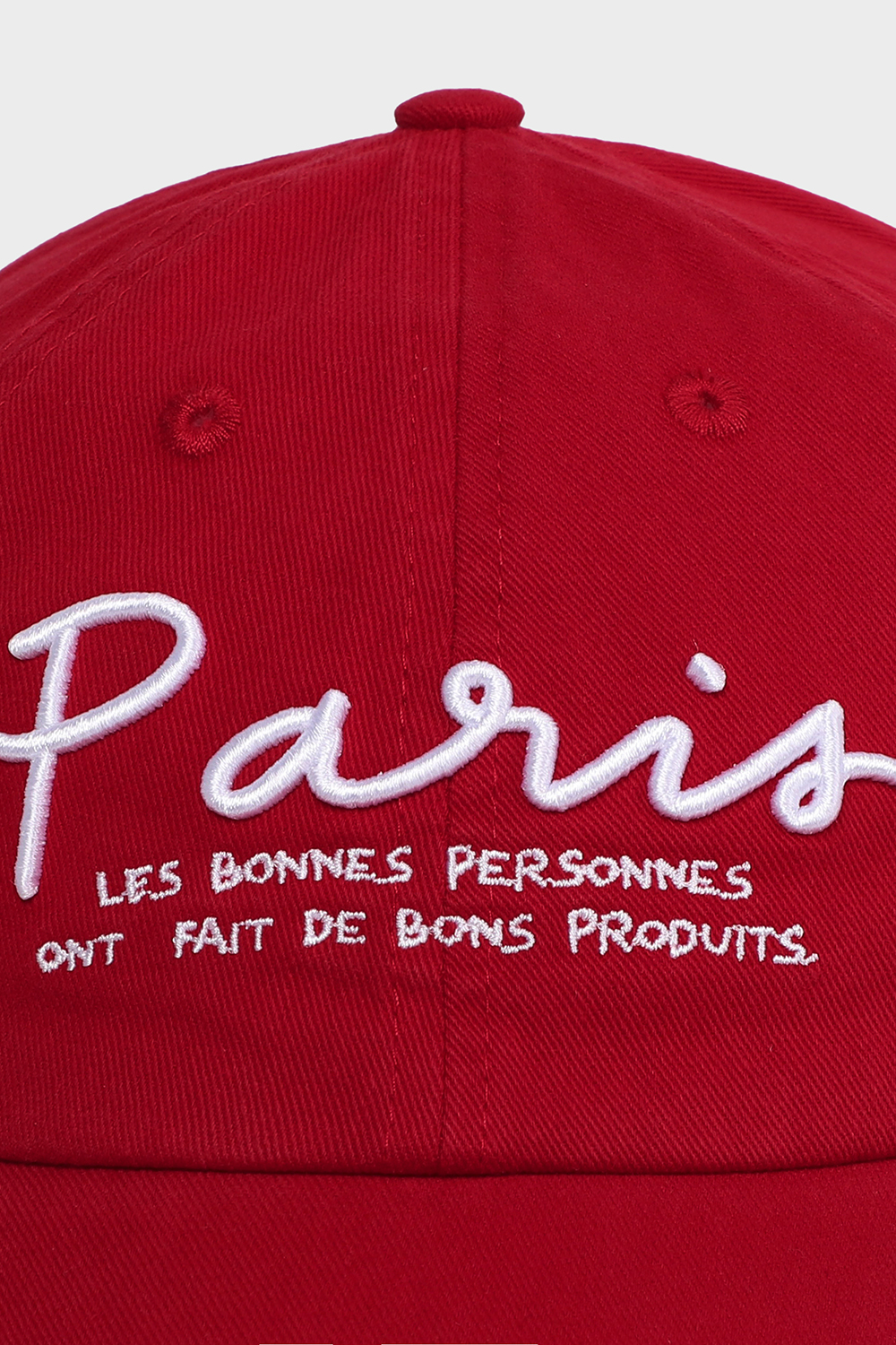 [본] PARIS 레터링 볼캡 레드