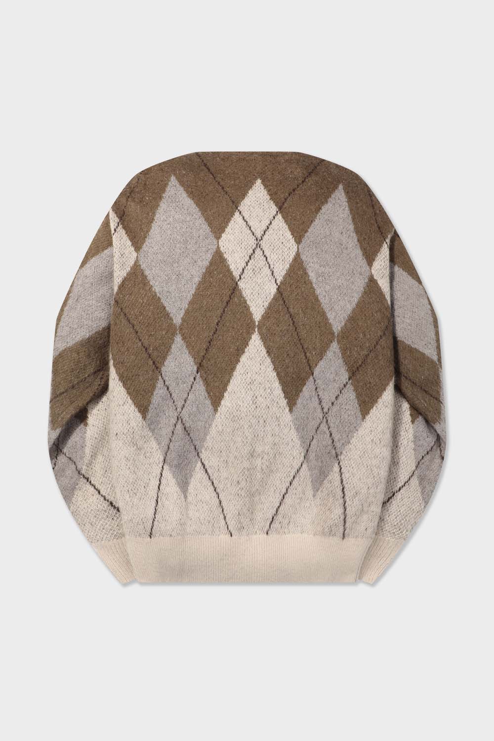 [공식몰] 모헤어 아가일 가디건 베이지