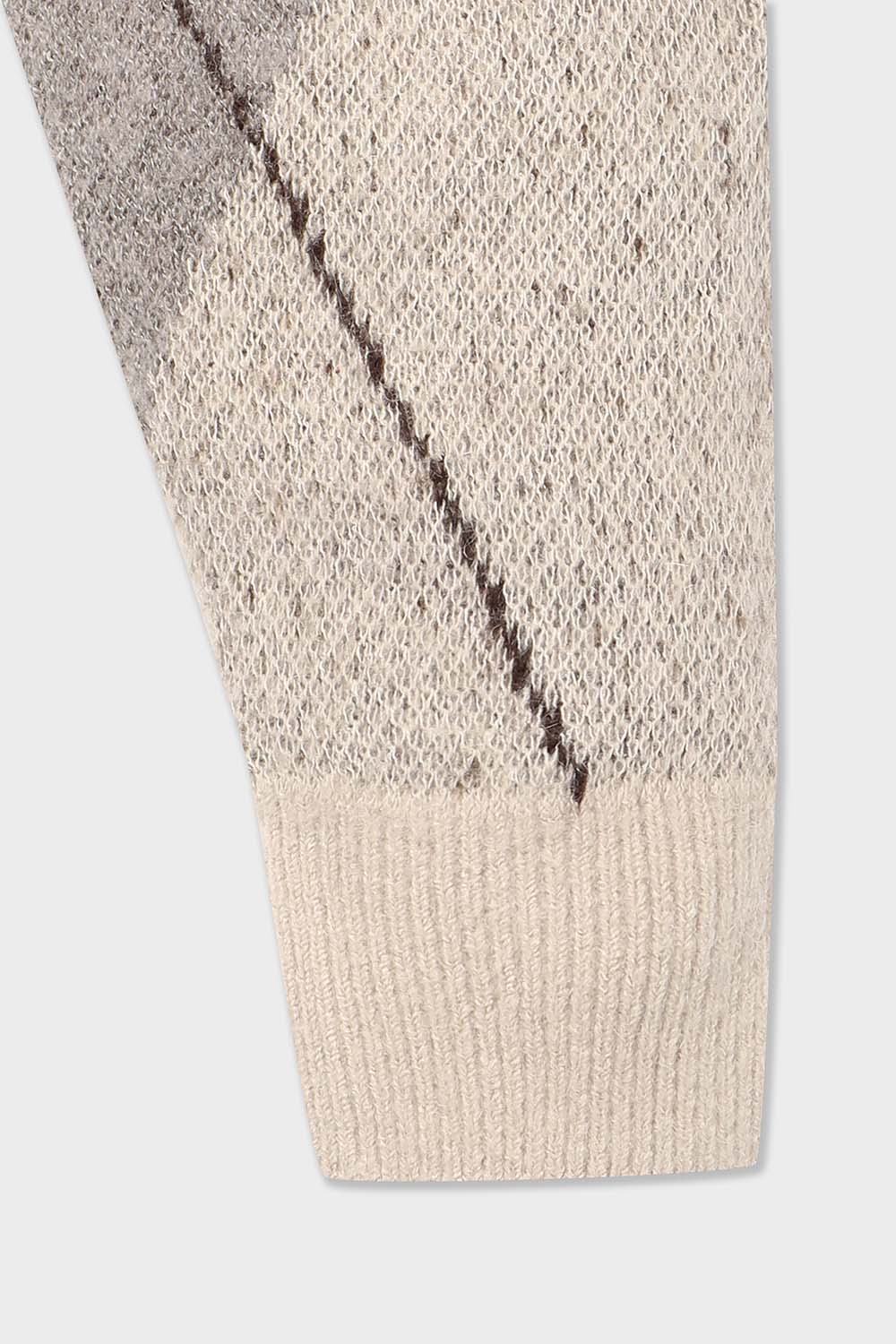 [공식몰] 모헤어 아가일 가디건 베이지