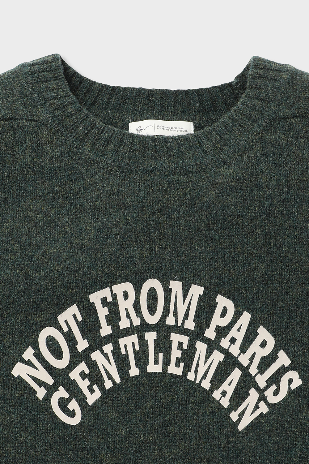 [공식몰] 셔틀랜드 울 100% 프린팅 풀오버 니트 카키