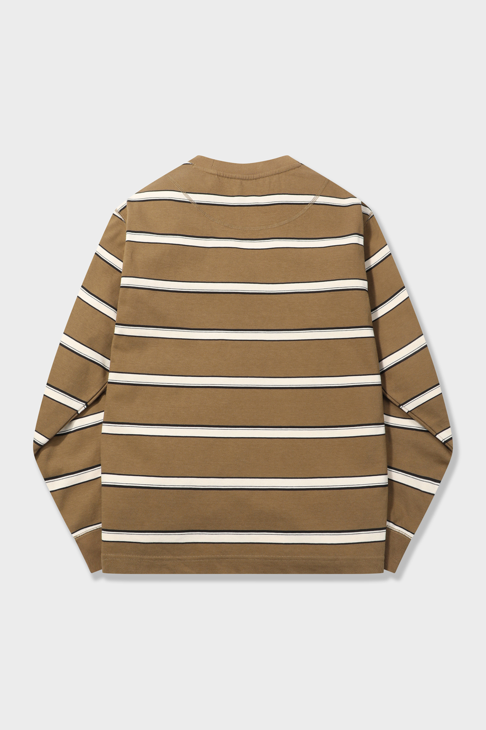 [본] 베이직 스트라이프 티셔츠 브라운