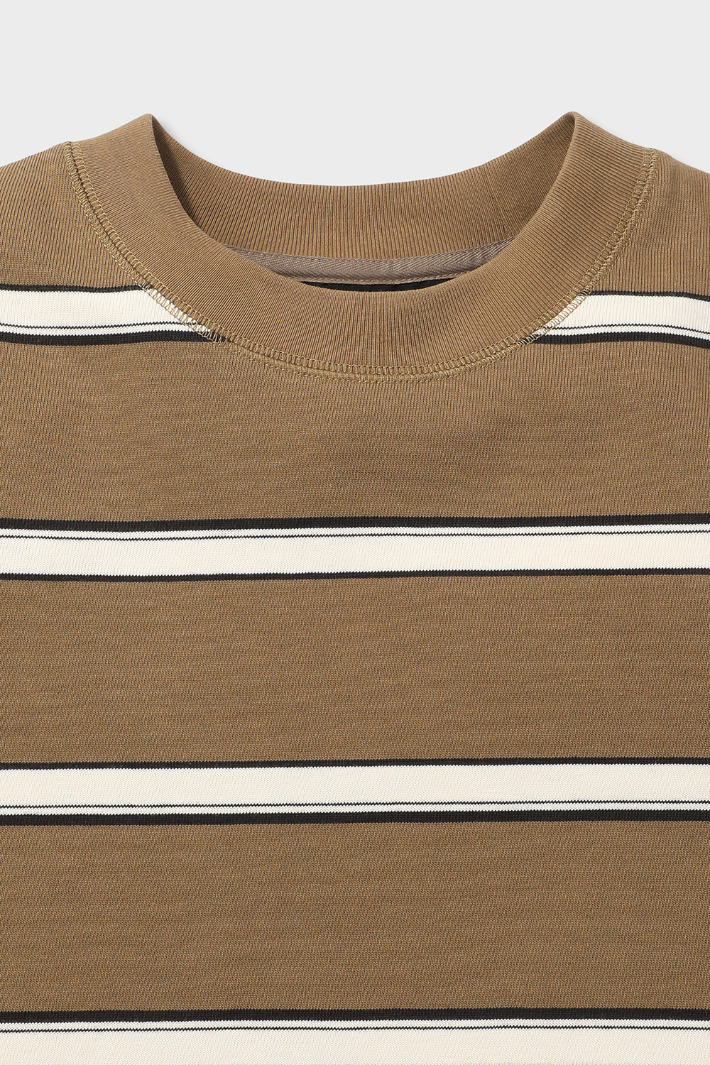 [본] 베이직 스트라이프 티셔츠 브라운