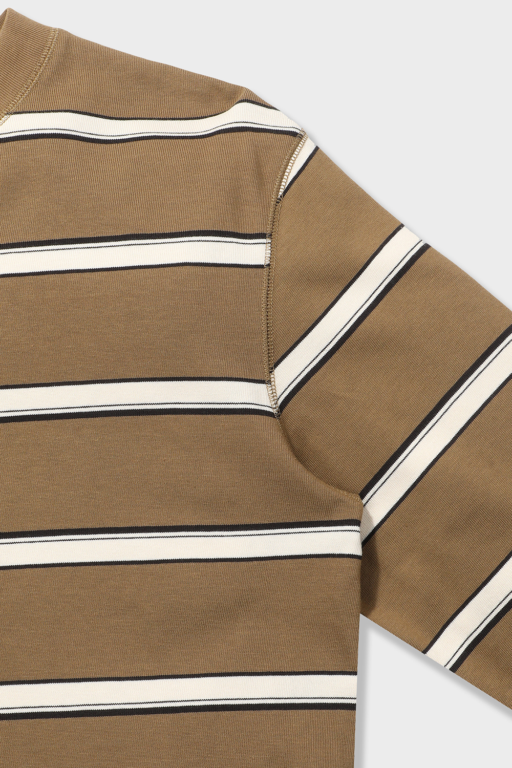 [본] 베이직 스트라이프 티셔츠 브라운