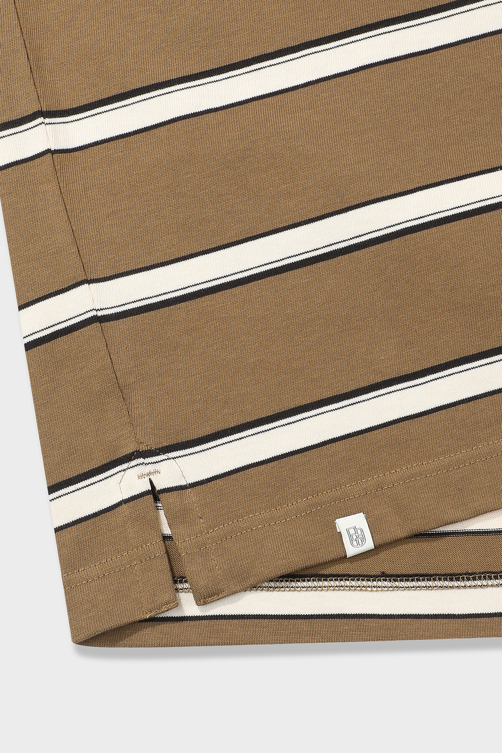 [본] 베이직 스트라이프 티셔츠 브라운