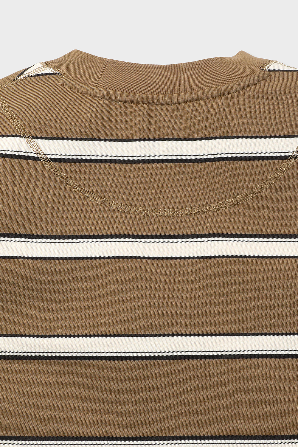 [본] 베이직 스트라이프 티셔츠 브라운