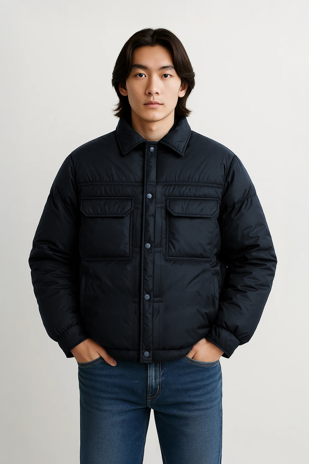 [공식몰] 세퍼레이션 리암 구스다운 점퍼 네이비