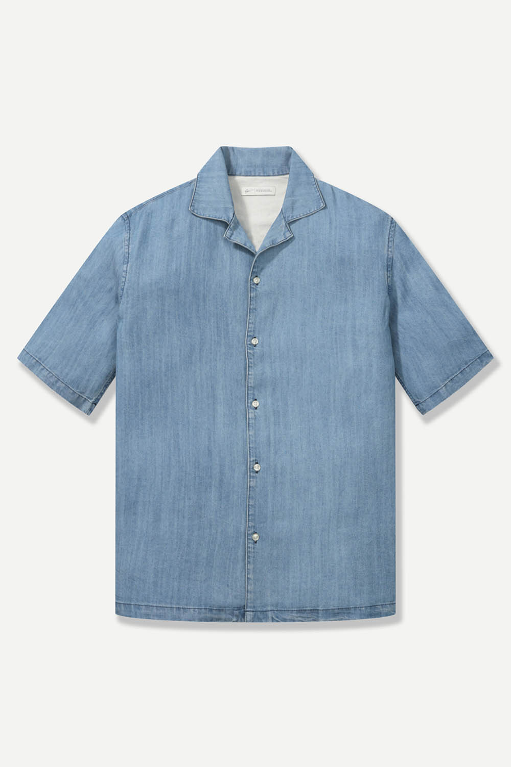 [본] 리오셀 데님 하프 셔츠 블루