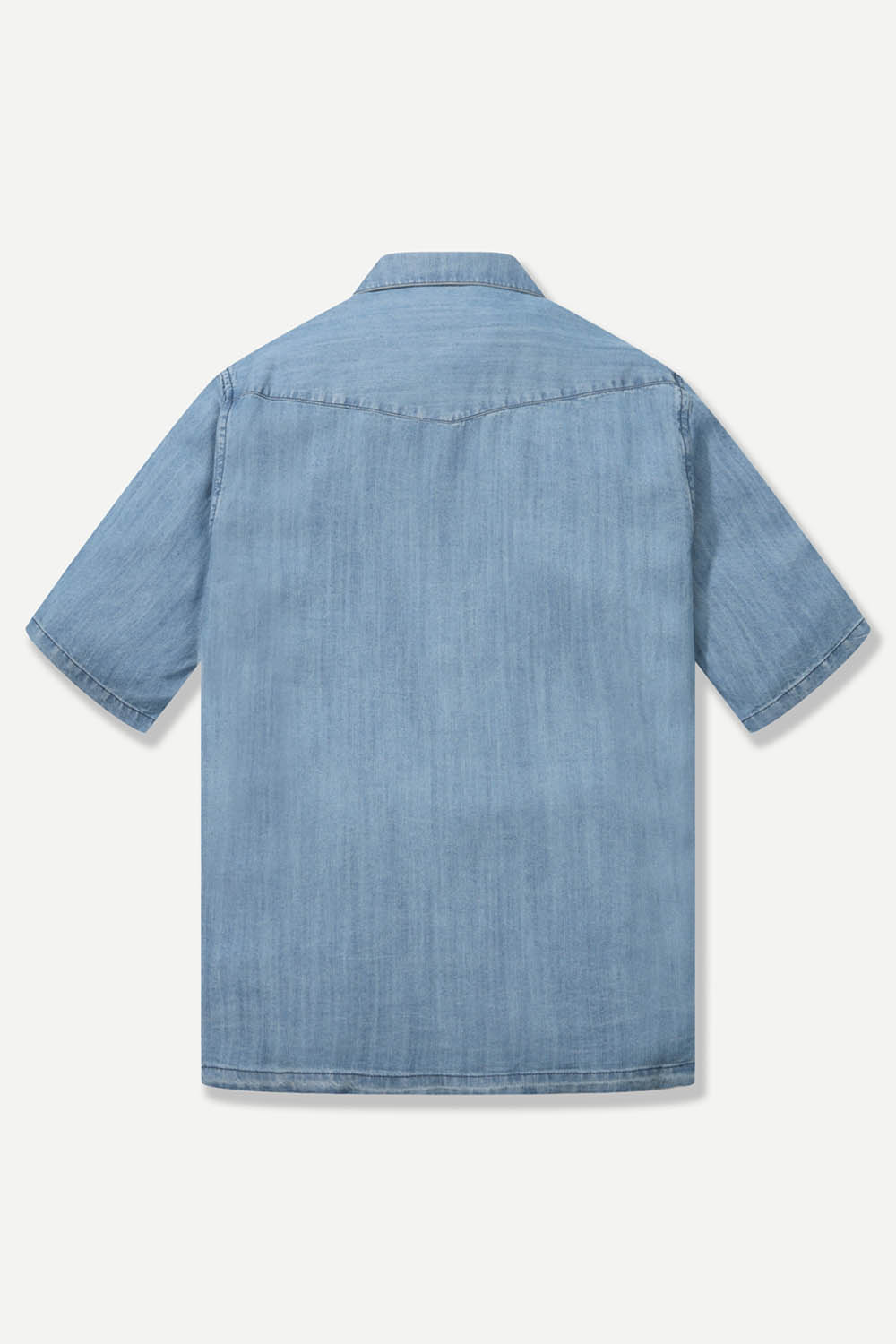 [본] 리오셀 데님 하프 셔츠 블루