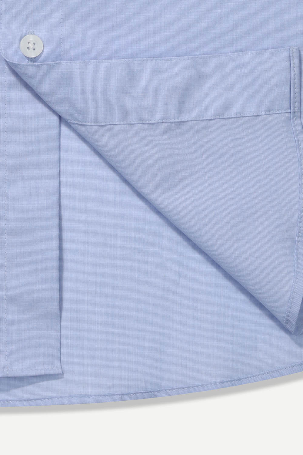 [공식몰]코튼 베이직 심플 멜란지 셔츠 블루