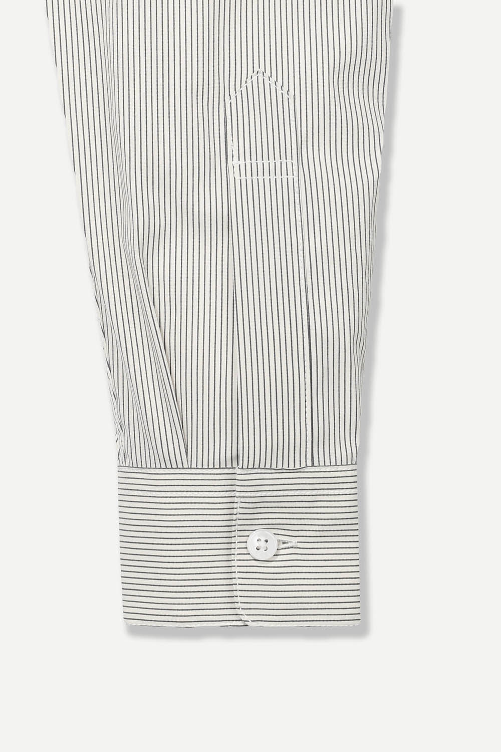 [공식몰]터키 패브릭 헨리넥 스트라이프 셔츠 화이트