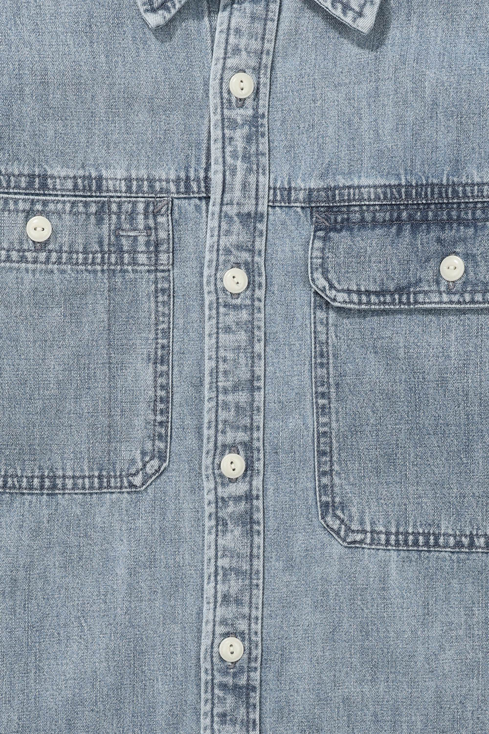 [공식몰] 가슴포켓 데님 아우터 셔츠 블루