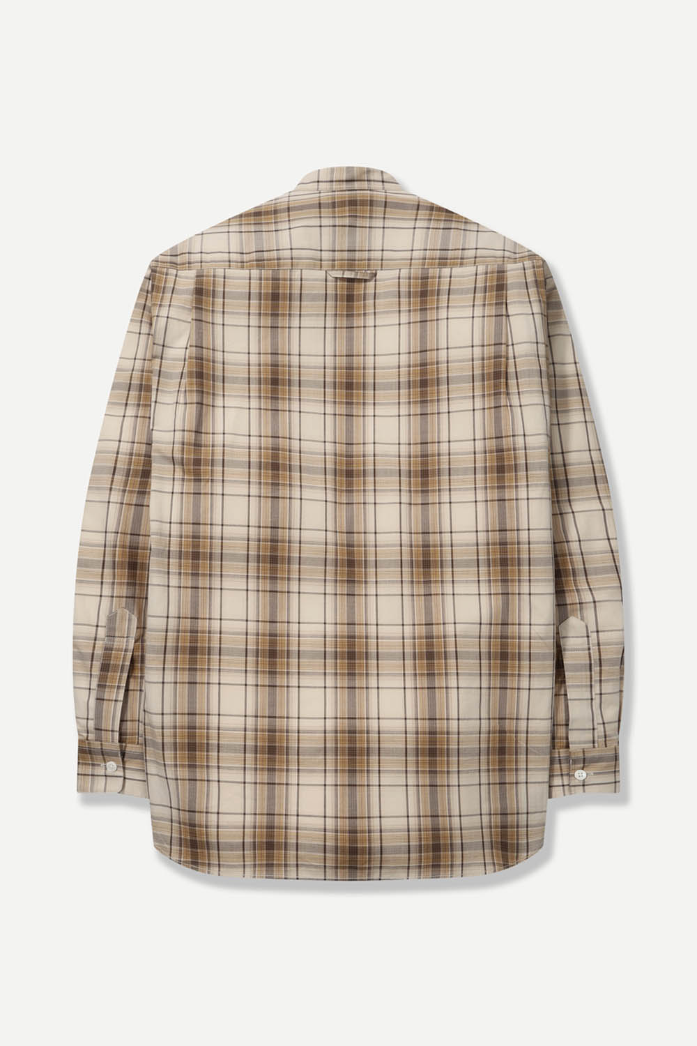 [공식몰]옴브레 멀티 체크 헨리넥 셔츠 베이지