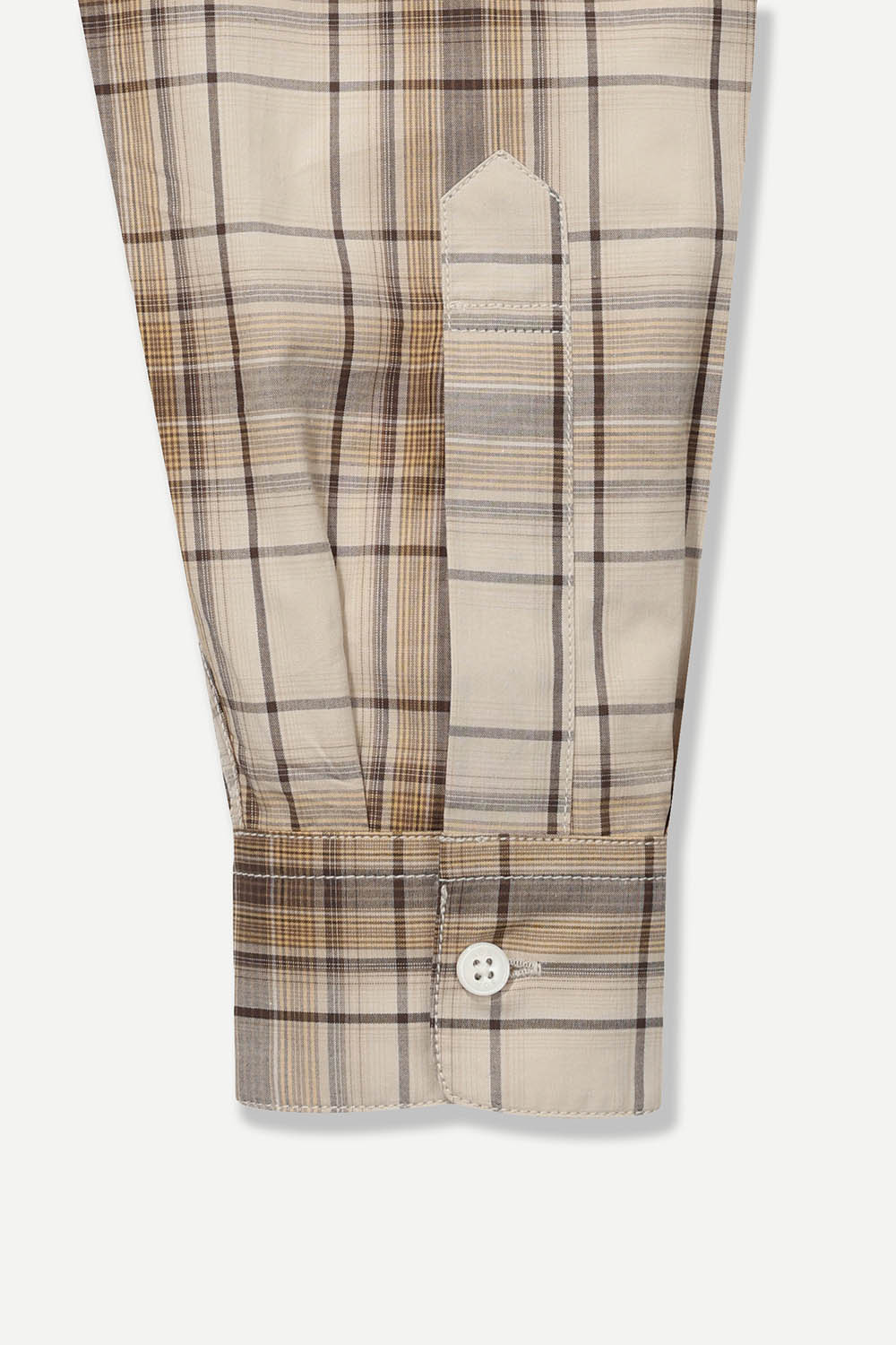 [공식몰]옴브레 멀티 체크 헨리넥 셔츠 베이지