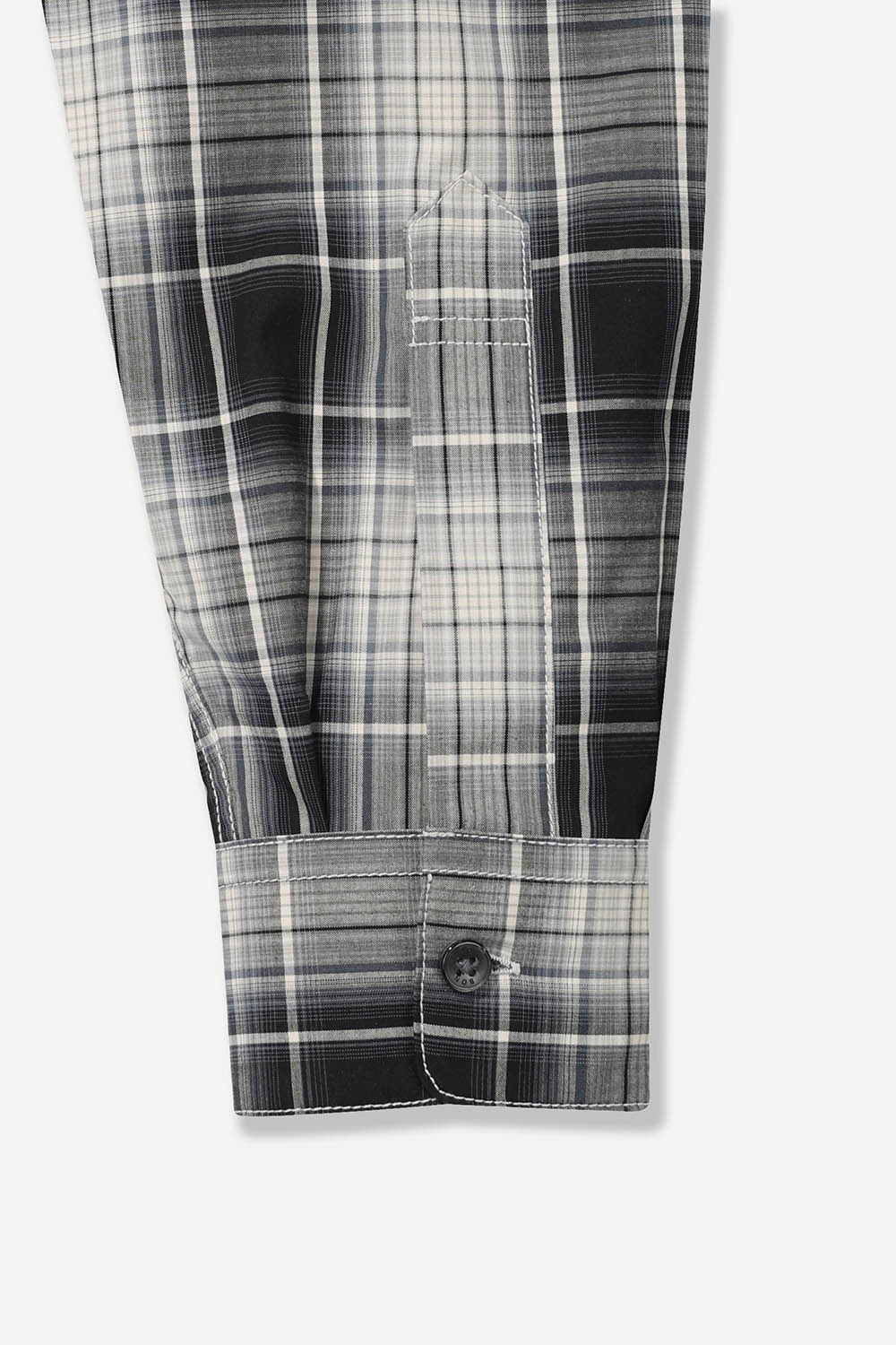 [공식몰]옴브레 멀티 체크 헨리넥 셔츠 그레이