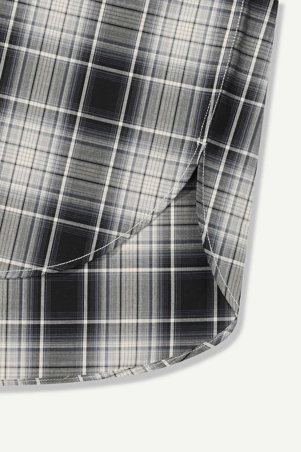 [공식몰]옴브레 멀티 체크 헨리넥 셔츠 그레이