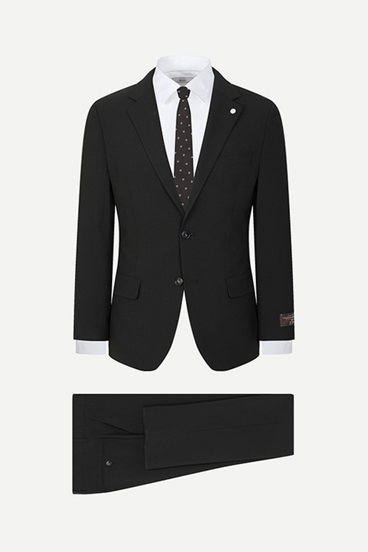 [공식몰] [Perfect Suit] CANONICO 울 혼방 솔리드 수트 블랙