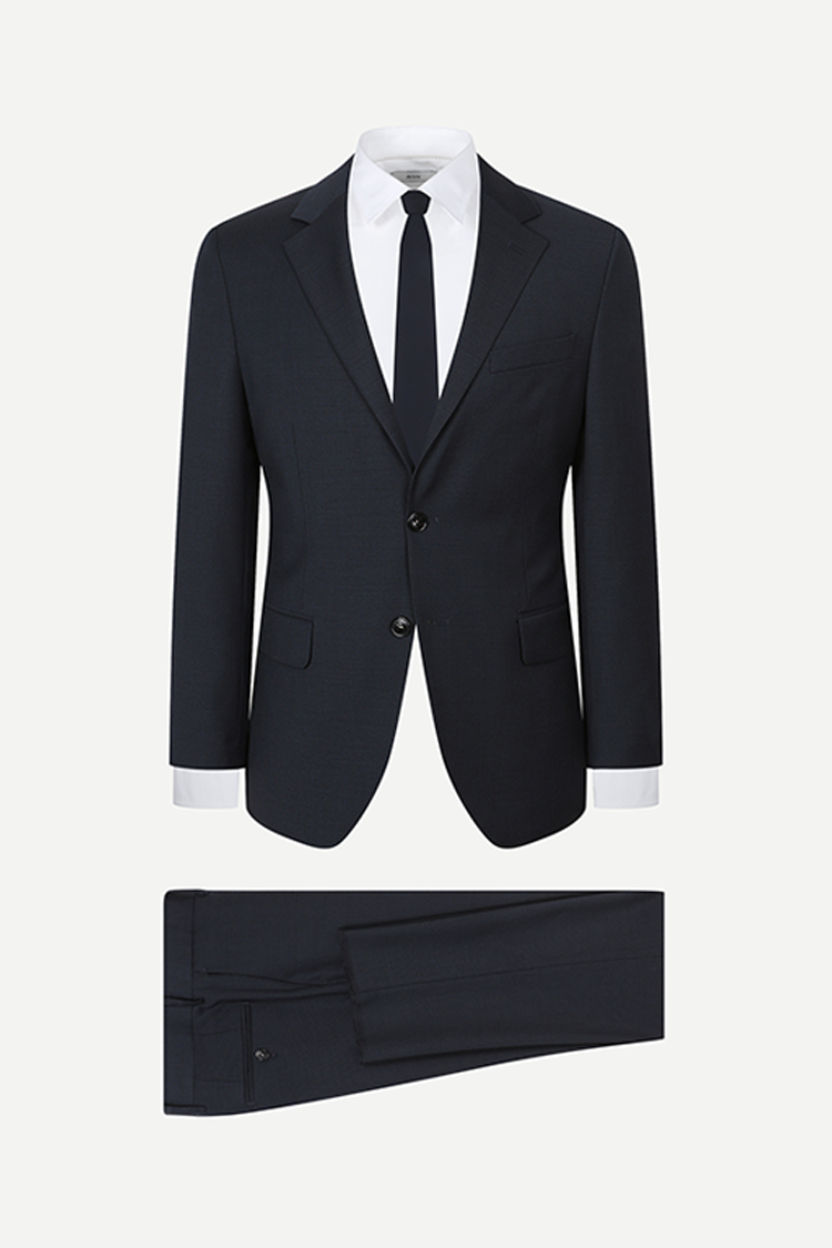 [공식몰] [All day Suit] 울 혼방 솔리드 스트레치 수트 네이비