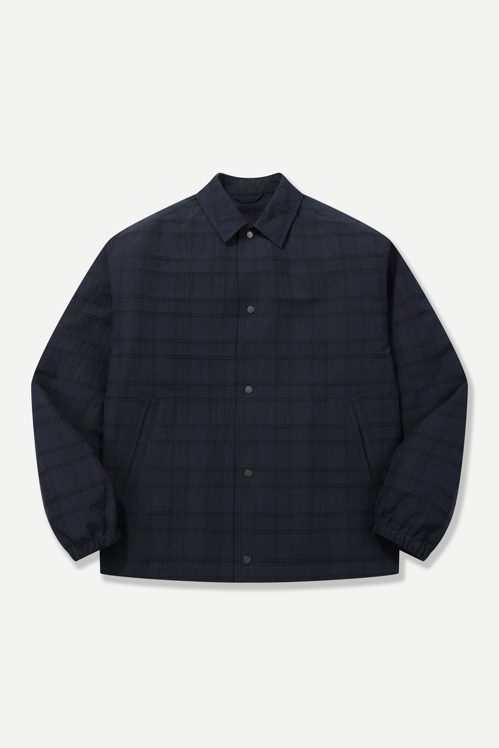 [공식몰] 자니에리 린넨 체크 점퍼 네이비