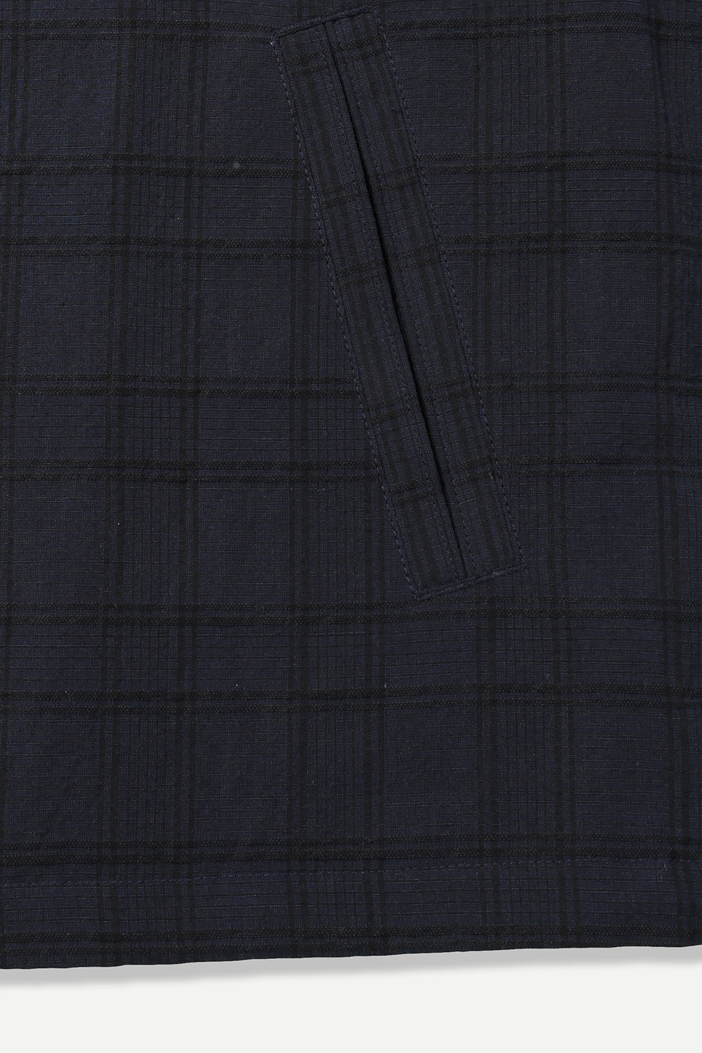 [공식몰] 자니에리 린넨 체크 점퍼 네이비