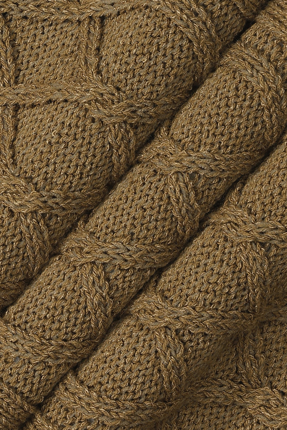 [공식몰]케이블 트위스트 브이넥 니트 카키