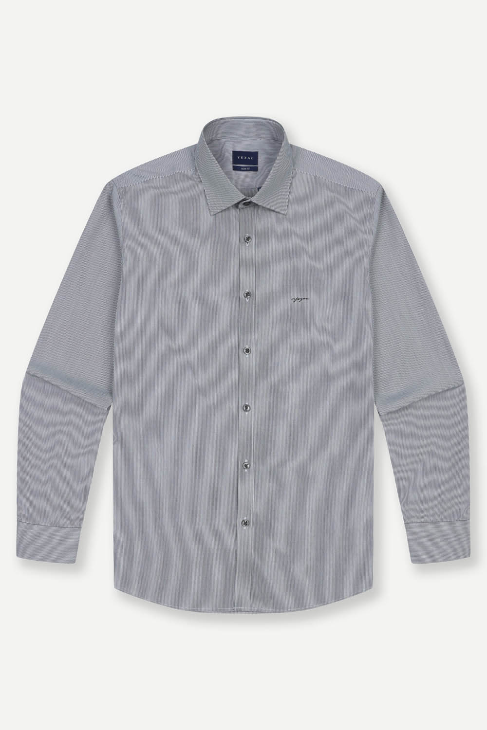 [공식몰] 이지케어 핀 스트라이프 슬림핏 셔츠 블랙