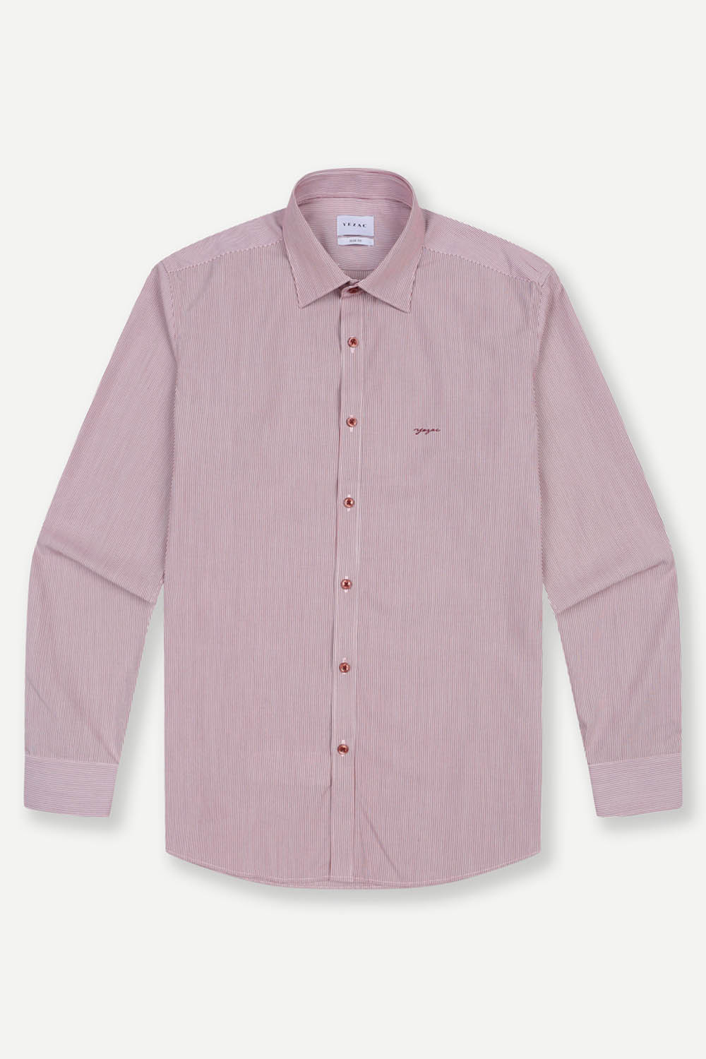 [공식몰] 이지케어 핀 스트라이프 슬림핏 셔츠 레드