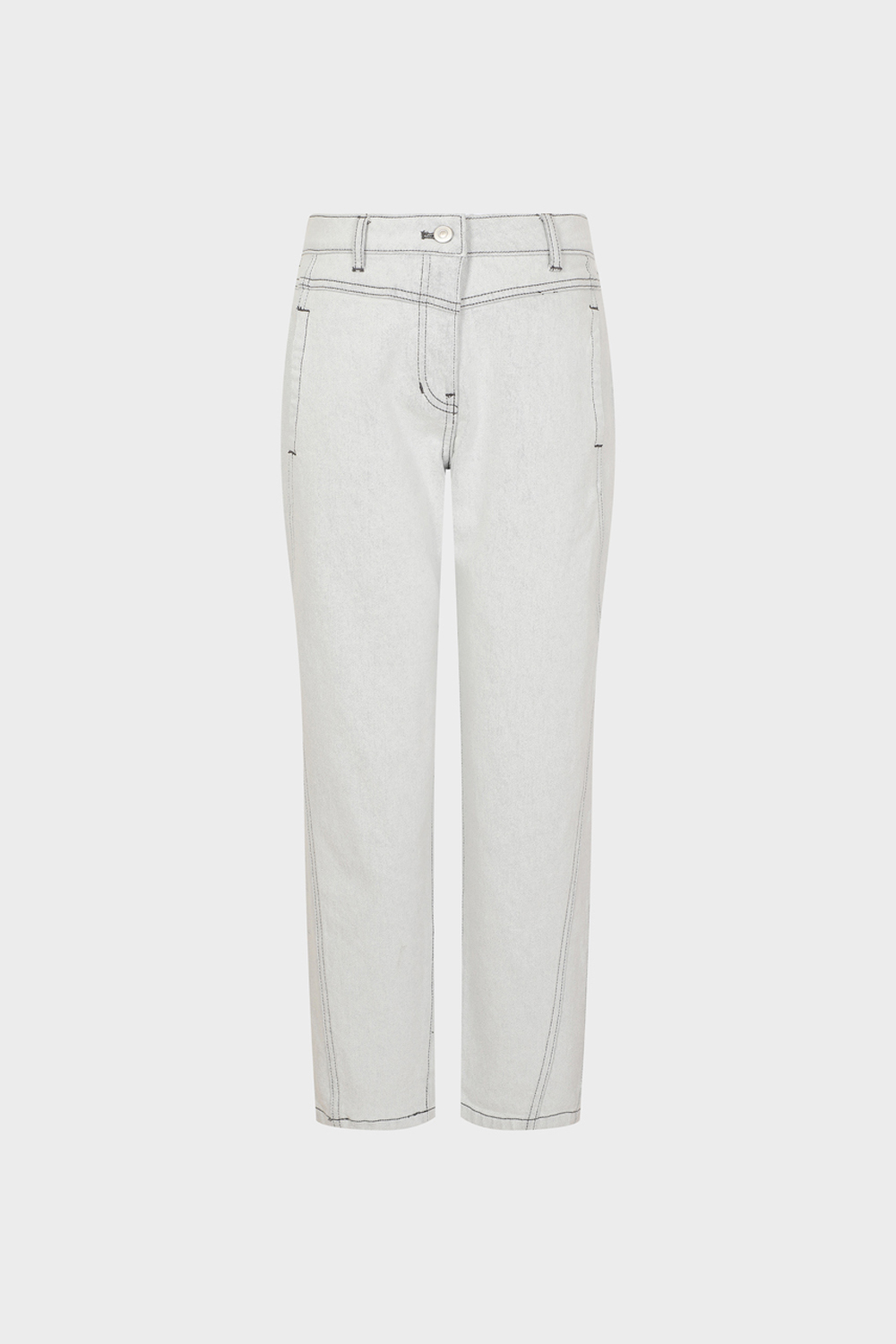 [공식몰] 스티치 포인트 배기핏 데님팬츠 화이트