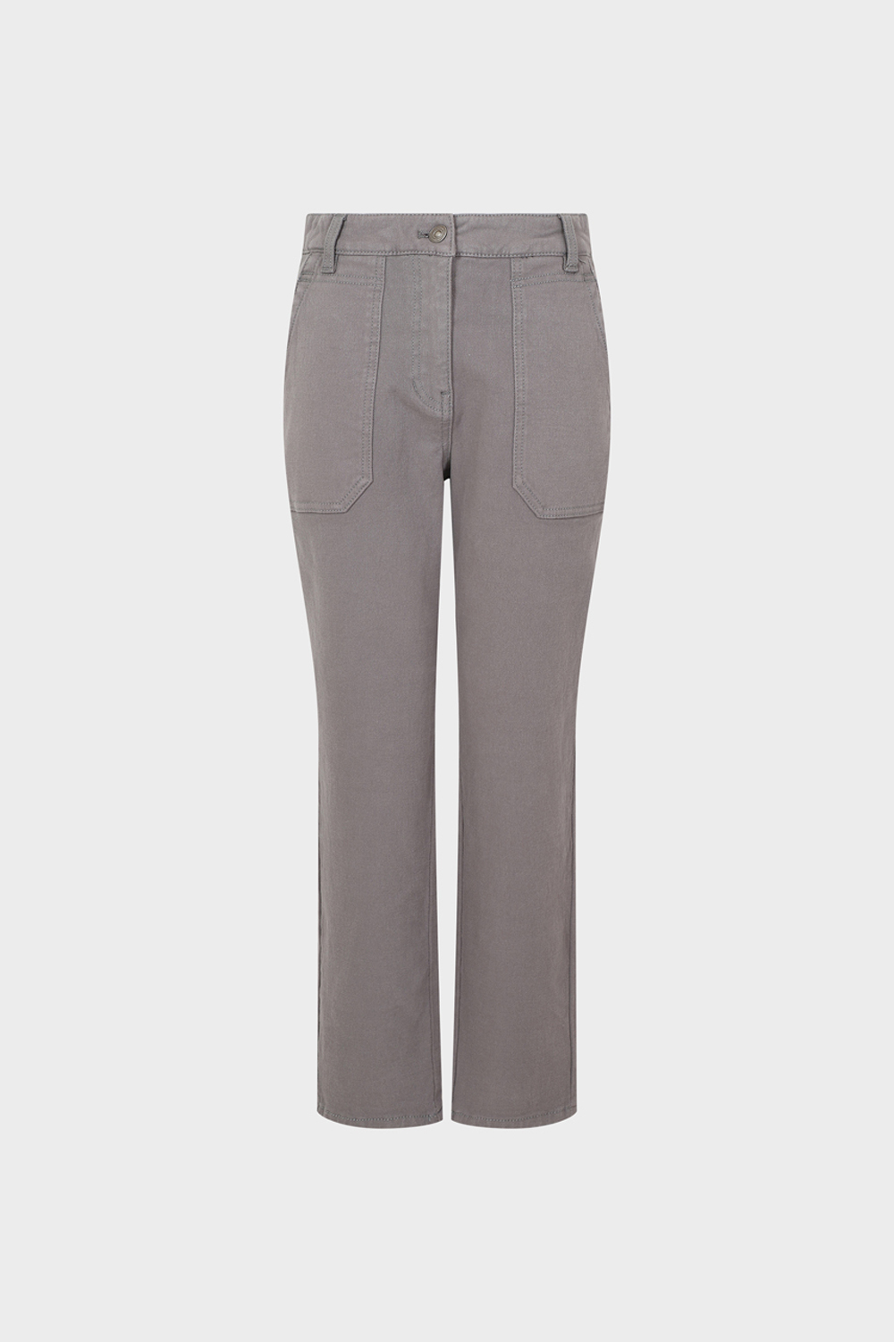 [캐리스노트] 컬러 포인트 배기핏 데님팬츠 그레이