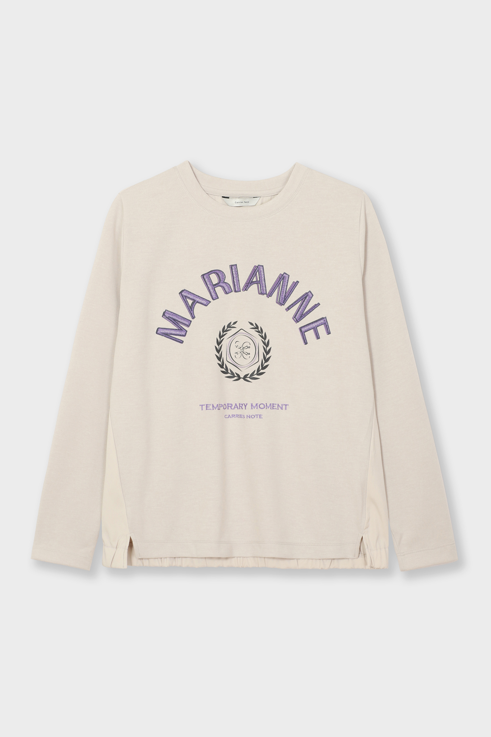 [캐리스노트] 마리안느 그래픽 티셔츠 라이트베이지