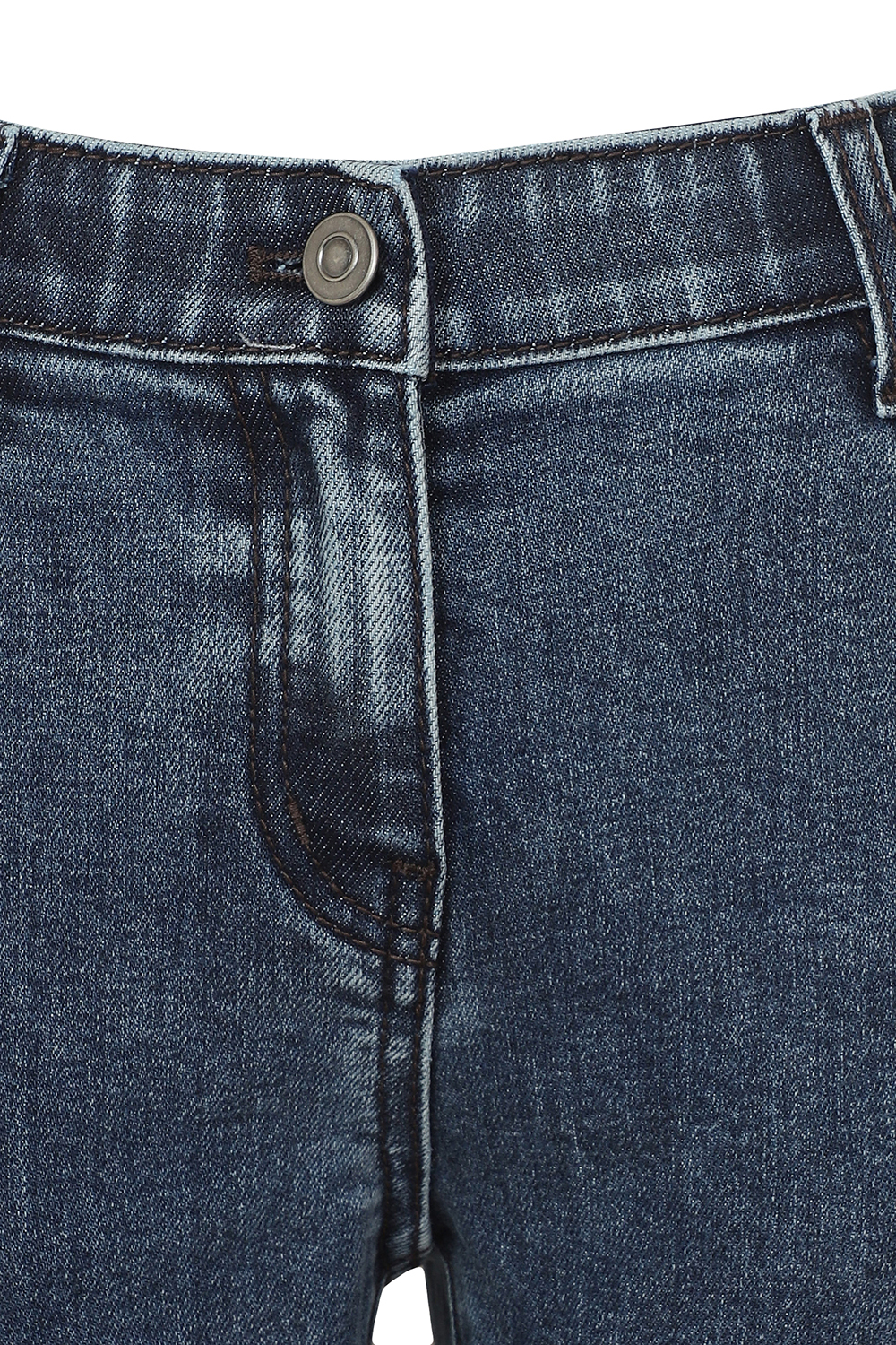 [캐리스노트] 세미 부츠컷 컷팅 데님 팬츠 블루