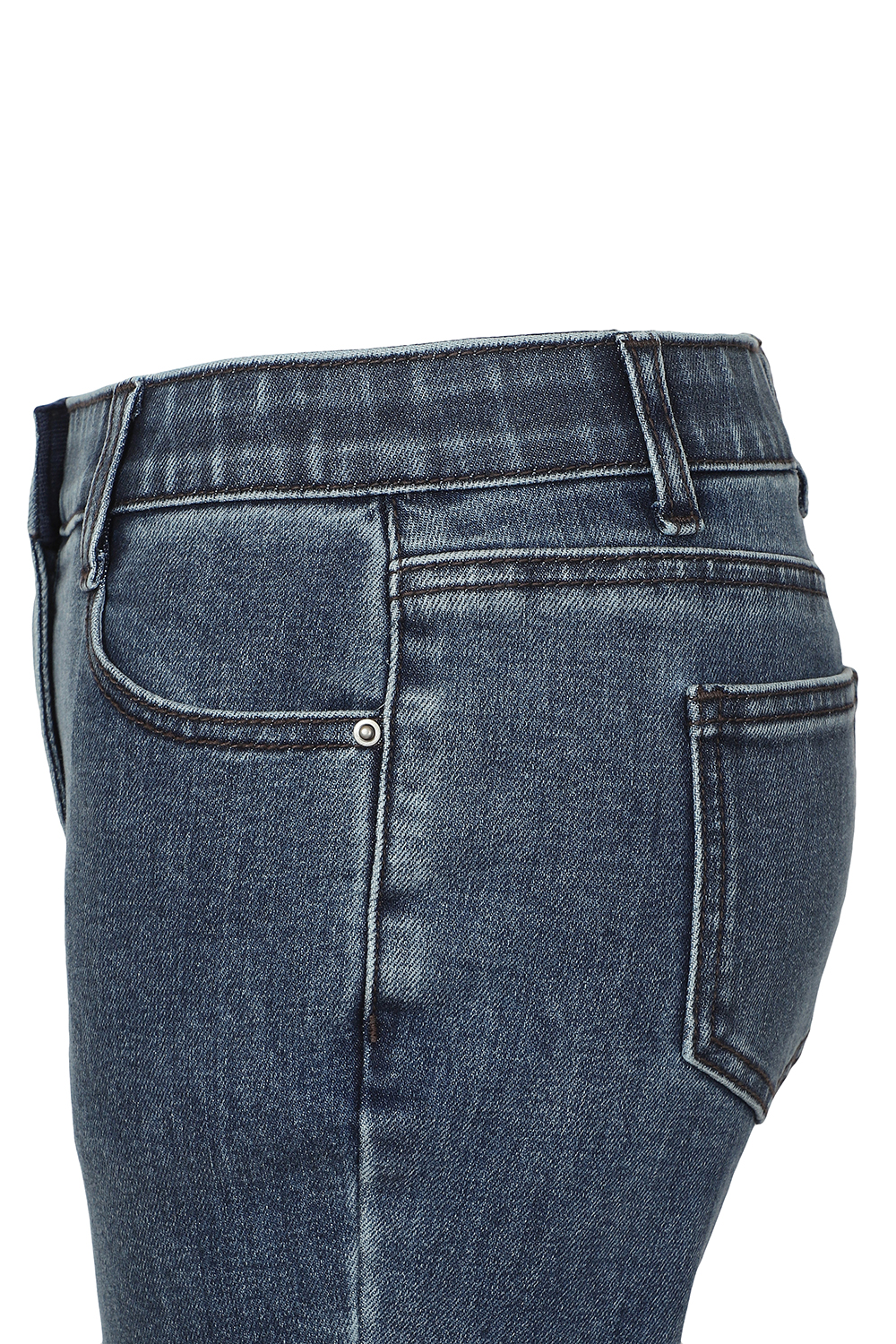 [캐리스노트] 세미 부츠컷 컷팅 데님 팬츠 블루