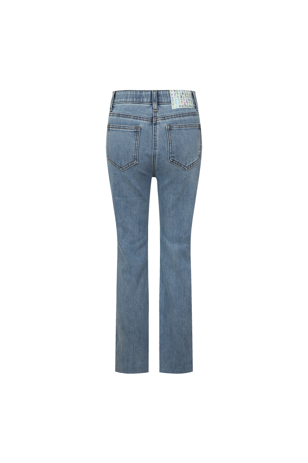 [캐리스노트] 세미 부츠컷 컷팅 데님 팬츠 라이트 블루