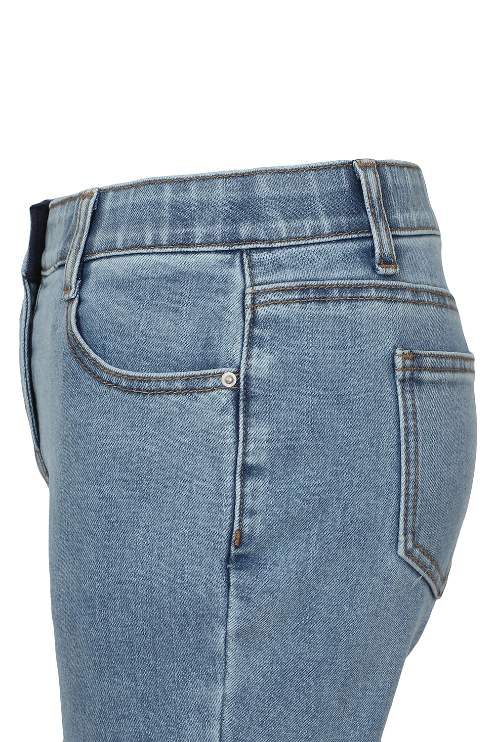 [캐리스노트] 세미 부츠컷 컷팅 데님 팬츠 라이트 블루