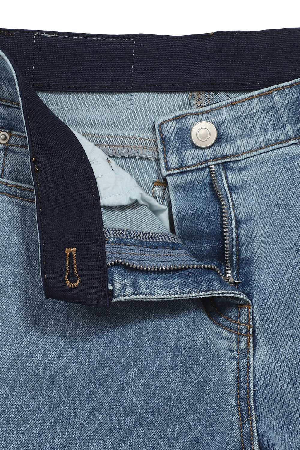 [캐리스노트] 세미 부츠컷 컷팅 데님 팬츠 라이트 블루