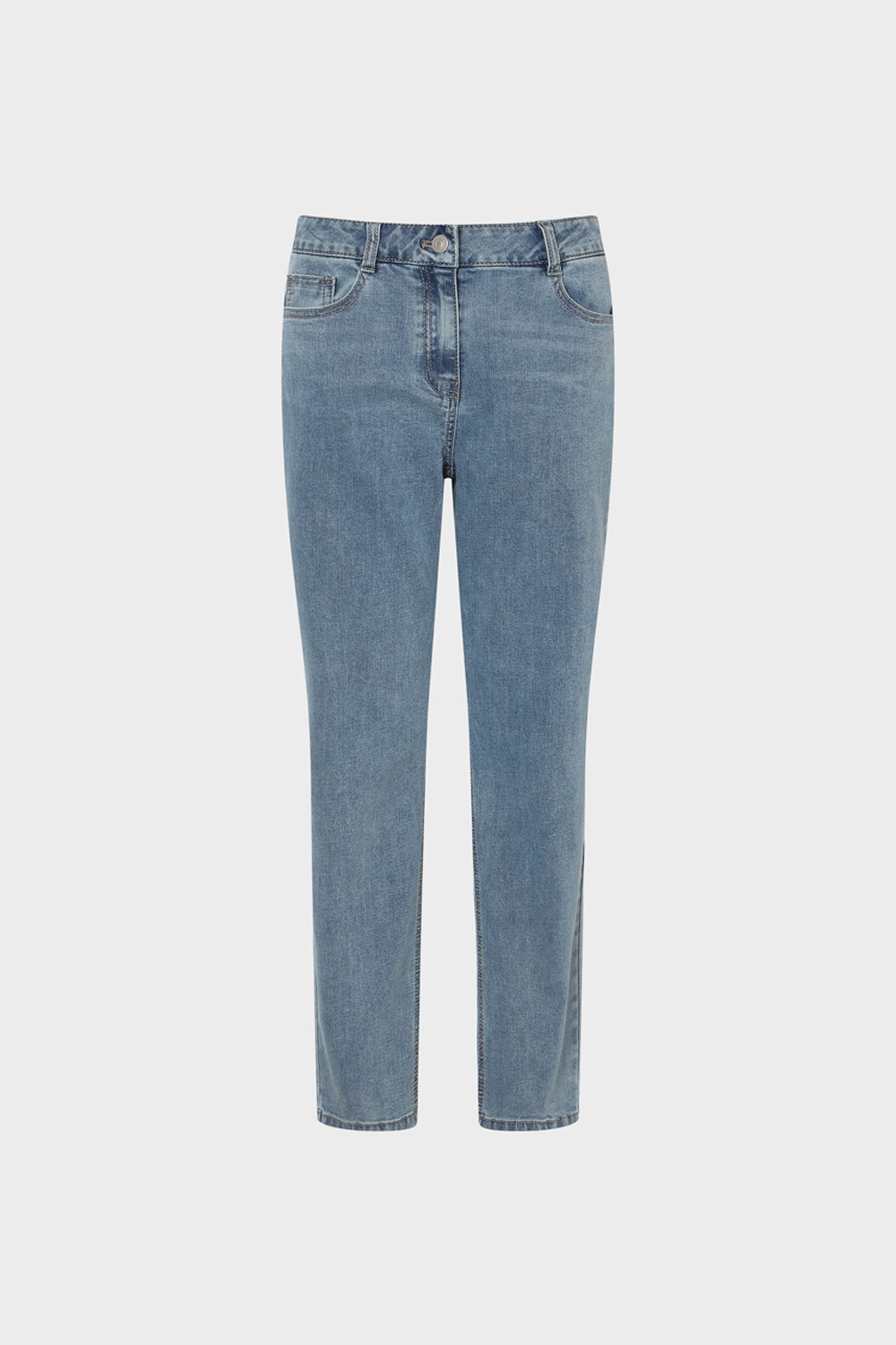 [캐리스노트] 세미 배기 데님 팬츠 블루