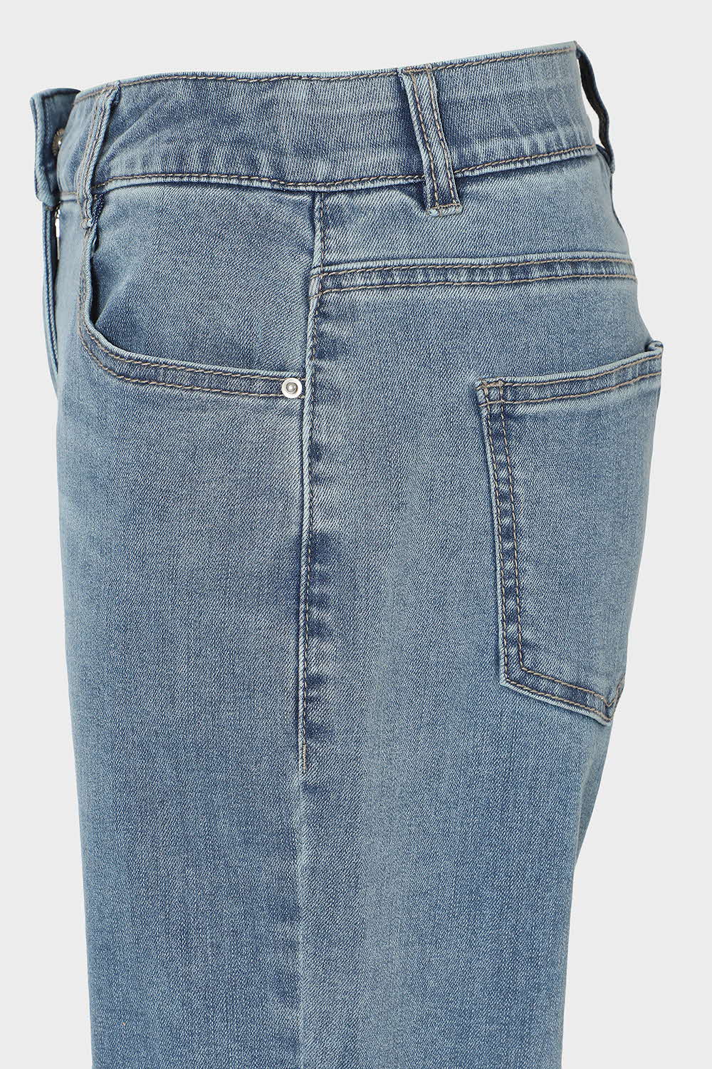 [캐리스노트] 세미 배기 데님 팬츠 블루