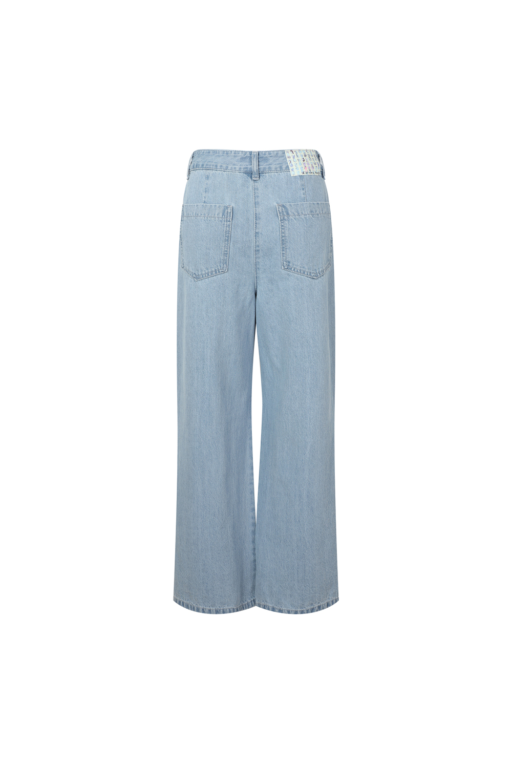 [캐리스노트] 투턱 와이드 데님 팬츠 라이트블루