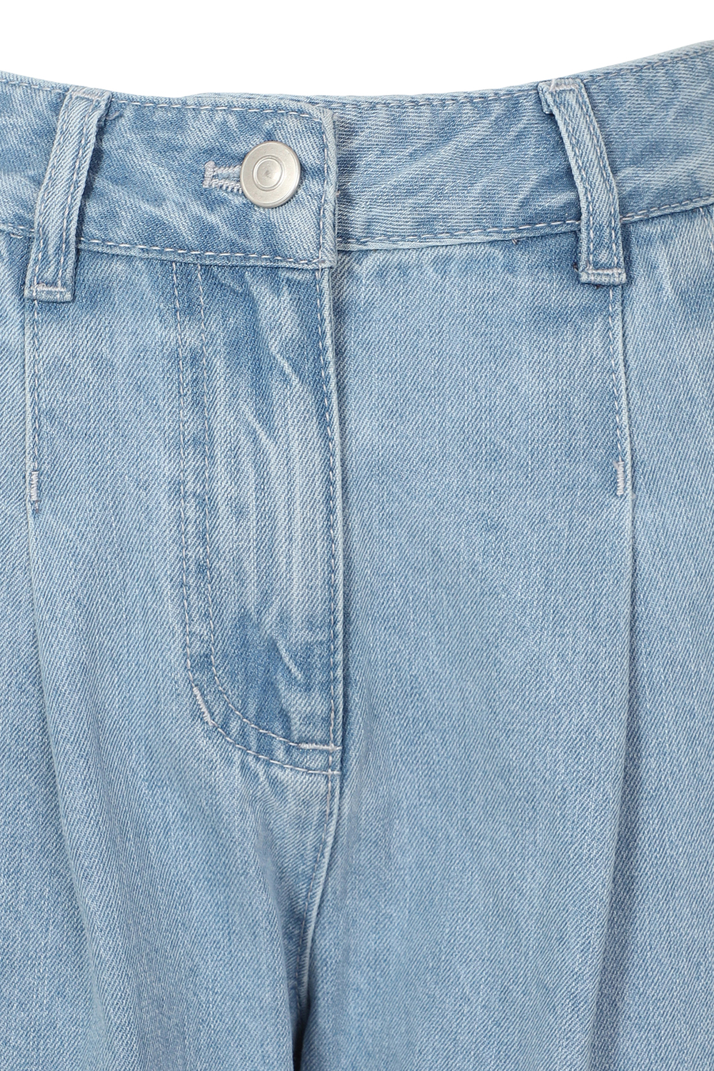 [캐리스노트] 투턱 와이드 데님 팬츠 라이트블루