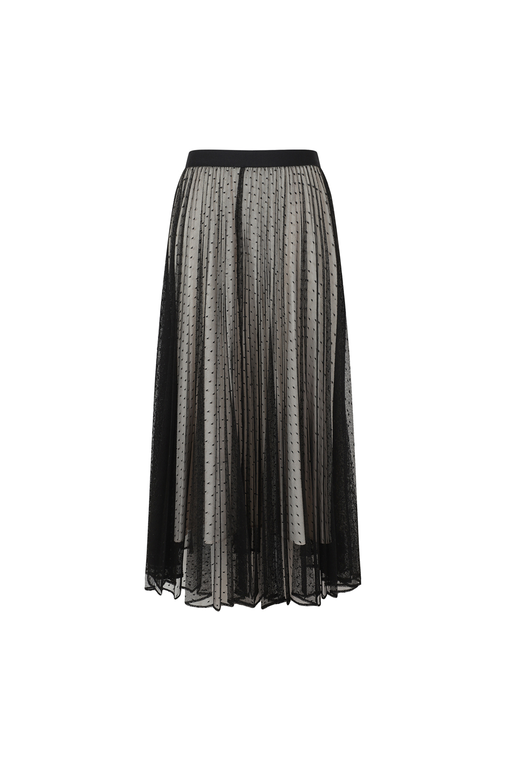 [캐리스노트] 레이스 주름 스커트 베이지