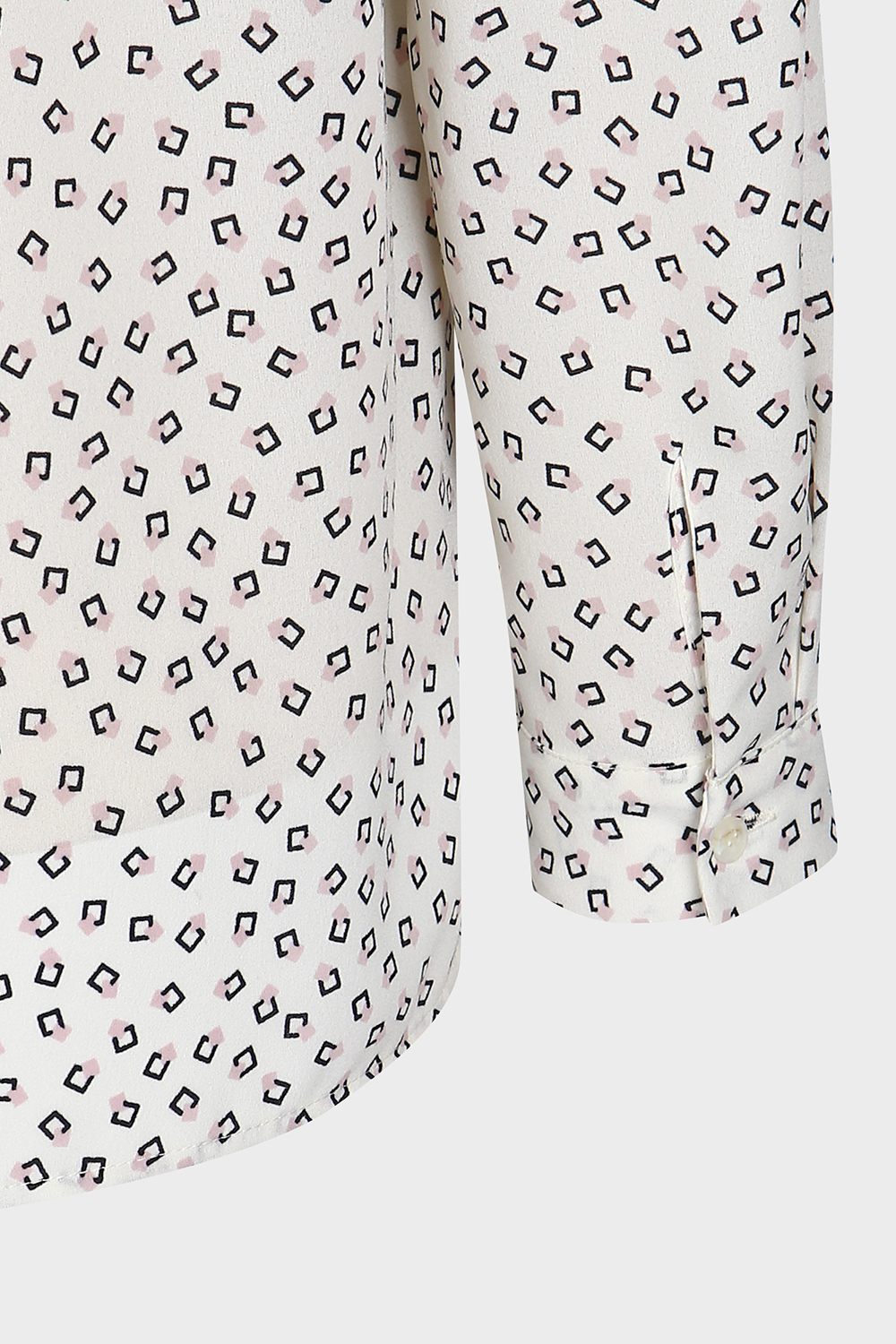 [캐리스 노트] 스퀘어 도트 패턴 타이 블라우스 아이보리