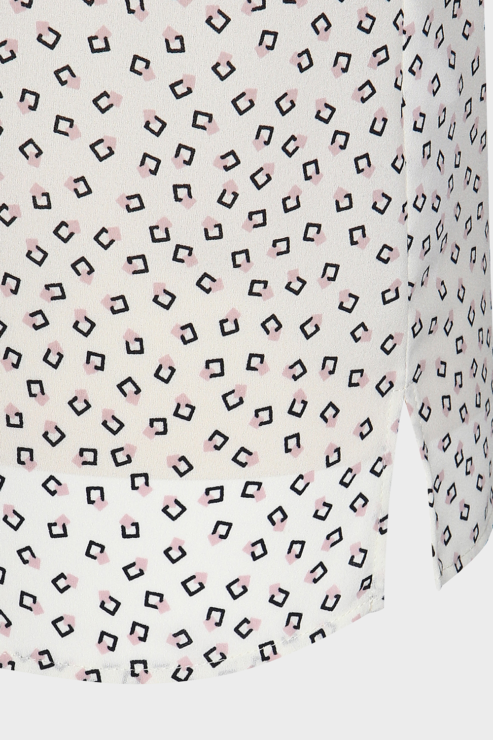 [캐리스 노트] 스퀘어 도트 패턴 타이 블라우스 아이보리