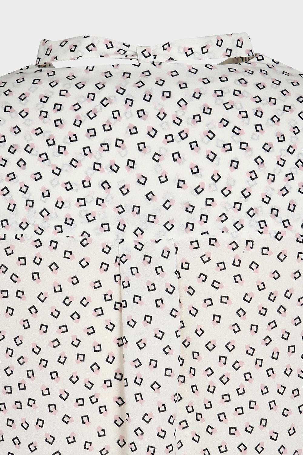 [캐리스 노트] 스퀘어 도트 패턴 타이 블라우스 아이보리