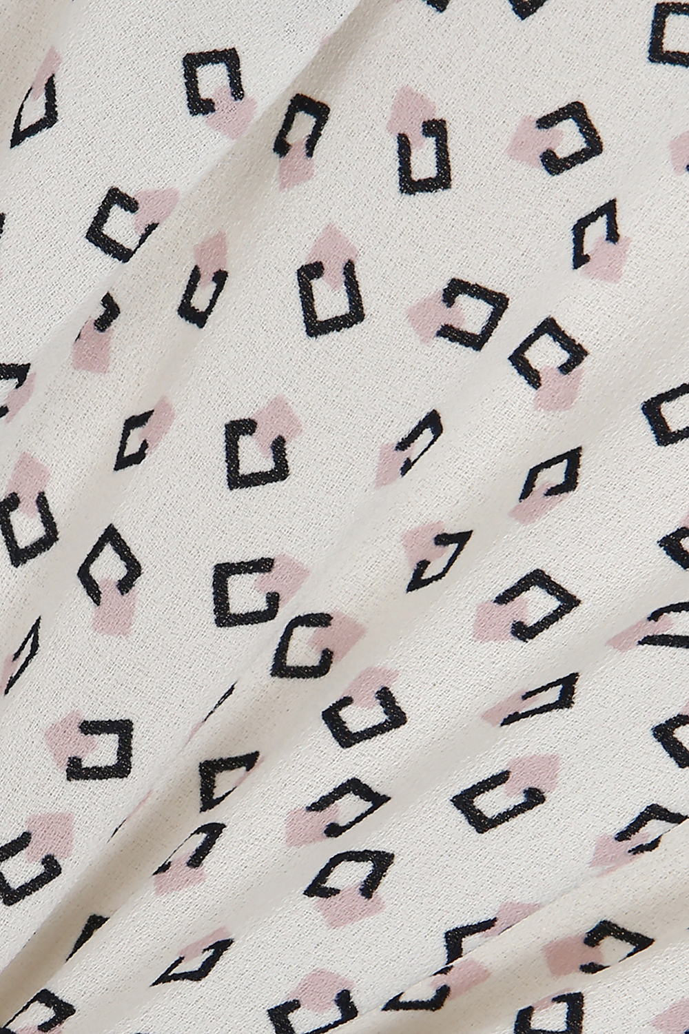 [캐리스 노트] 스퀘어 도트 패턴 타이 블라우스 아이보리