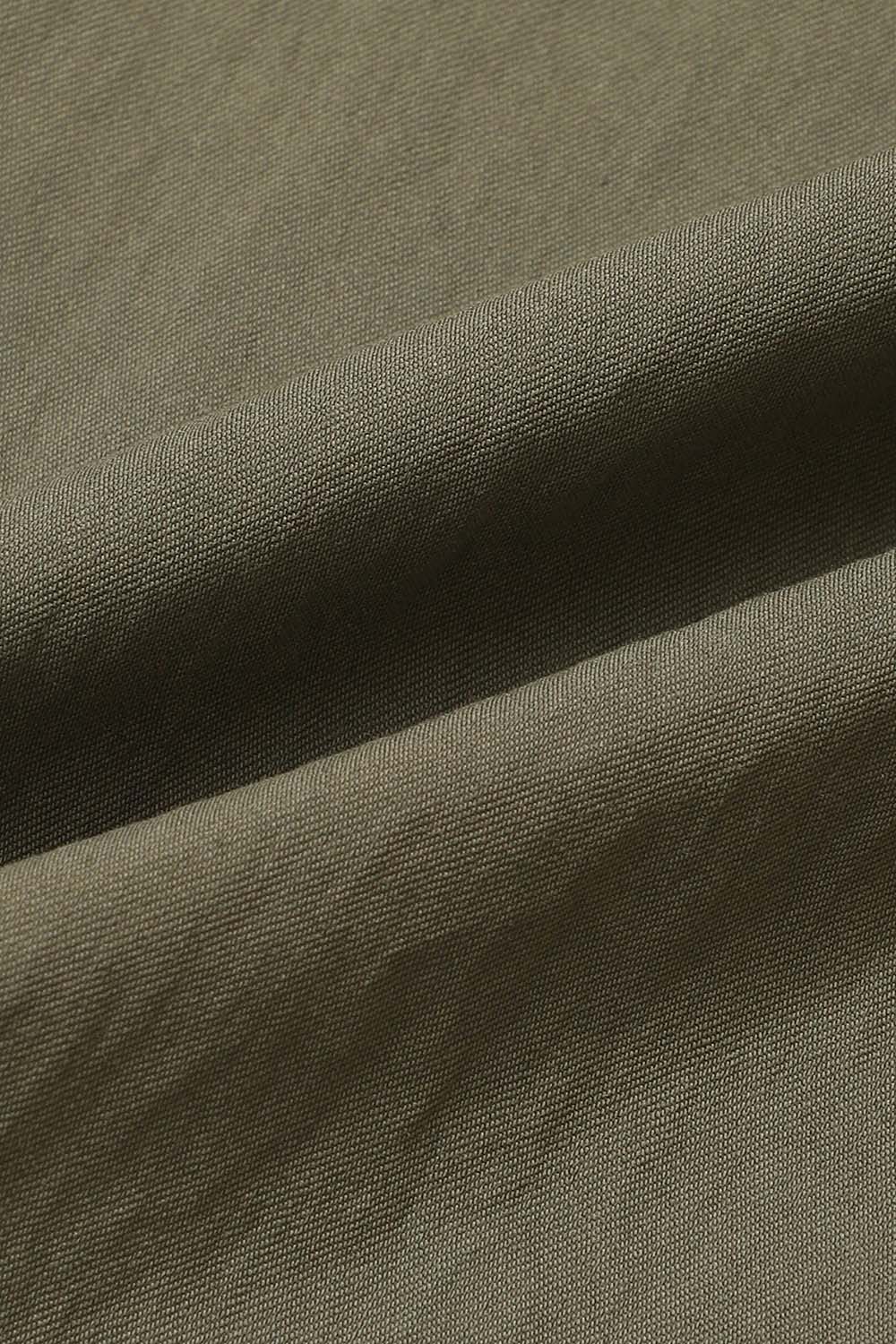 [캐리스노트] 셔츠카라 히든버튼 블라우스 카키