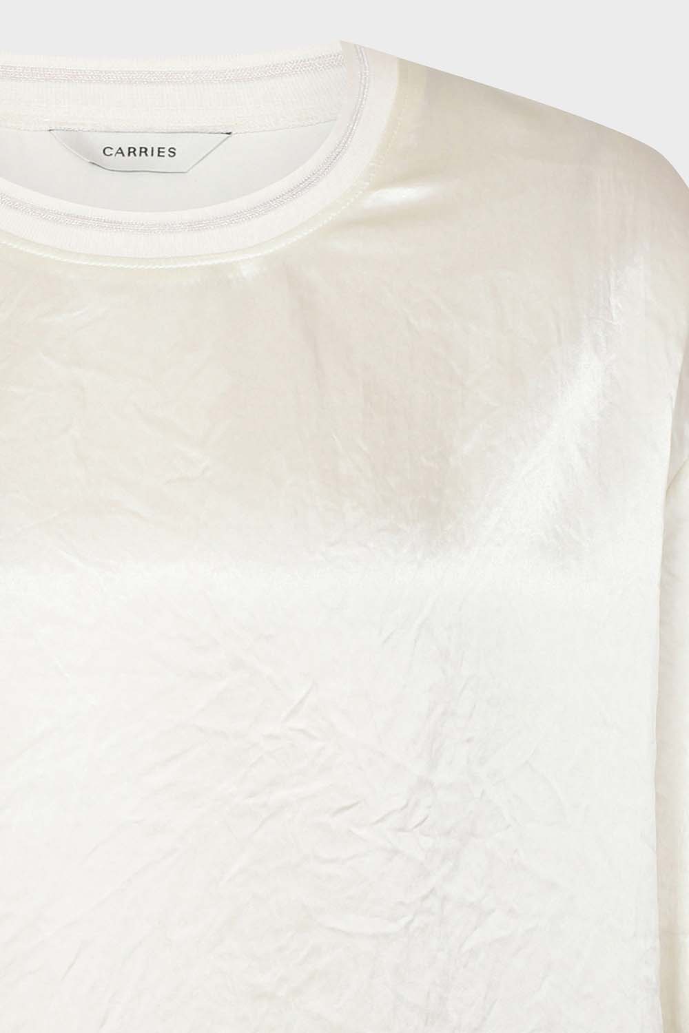 [캐리스노트] 새틴 반팔 블라우스 아이보리