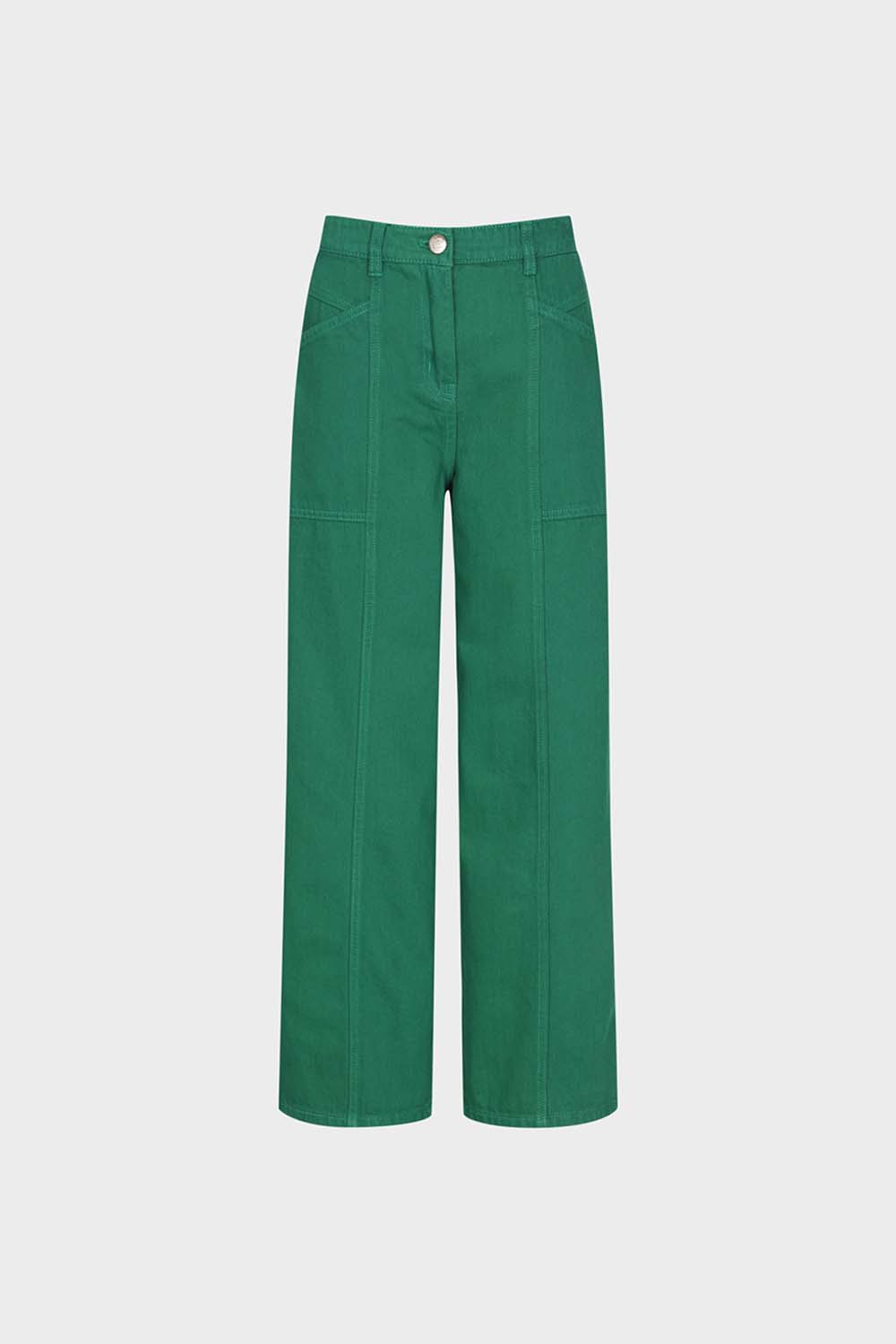 [캐리스노트] 컬러풀 세미 와이드 데님 그린