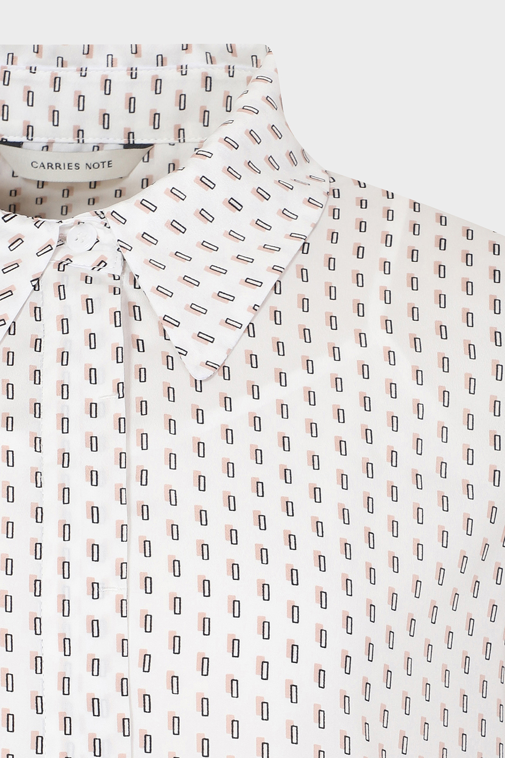 [캐리스 노트] 속탑 세트 패턴 블라우스 아이보리