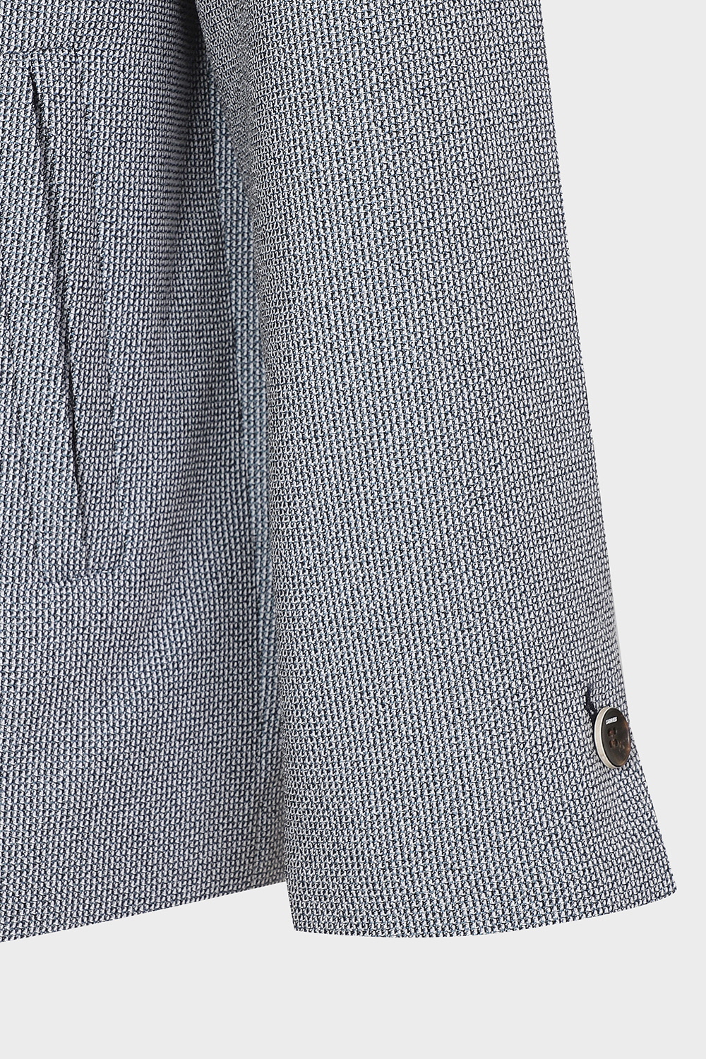 [캐리스노트] 드롭 숄더 스탠 카라 자켓 블루