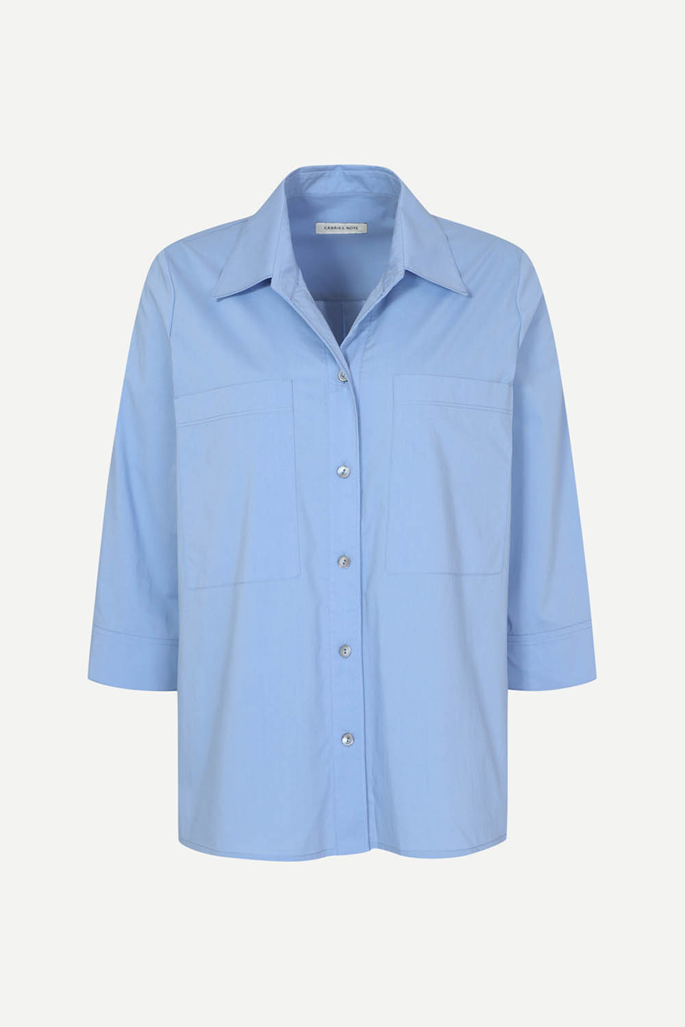 [캐리스노트] 스티치 장식 블라우스 블루